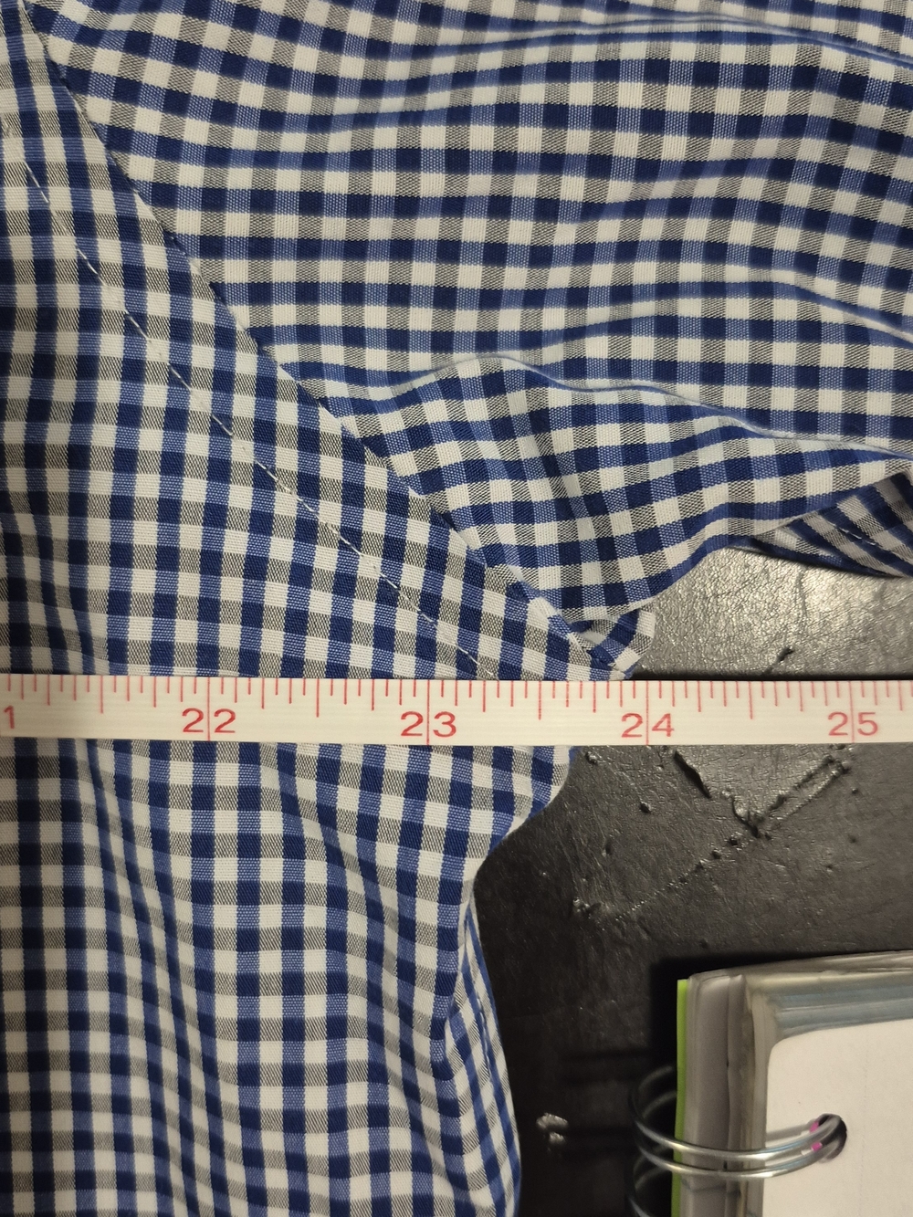 Men's Blue Gingham Button-Down Shirt - Picture 4 of 7